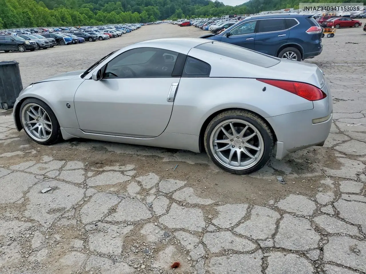 2004 Nissan 350Z Coupe VIN: JN1AZ34D34T153035 Lot: 59706176