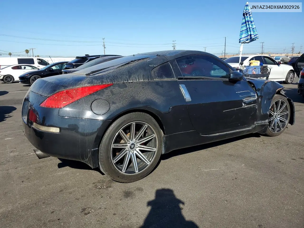 2006 Nissan 350Z Coupe VIN: JN1AZ34DX6M302926 Lot: 57545566