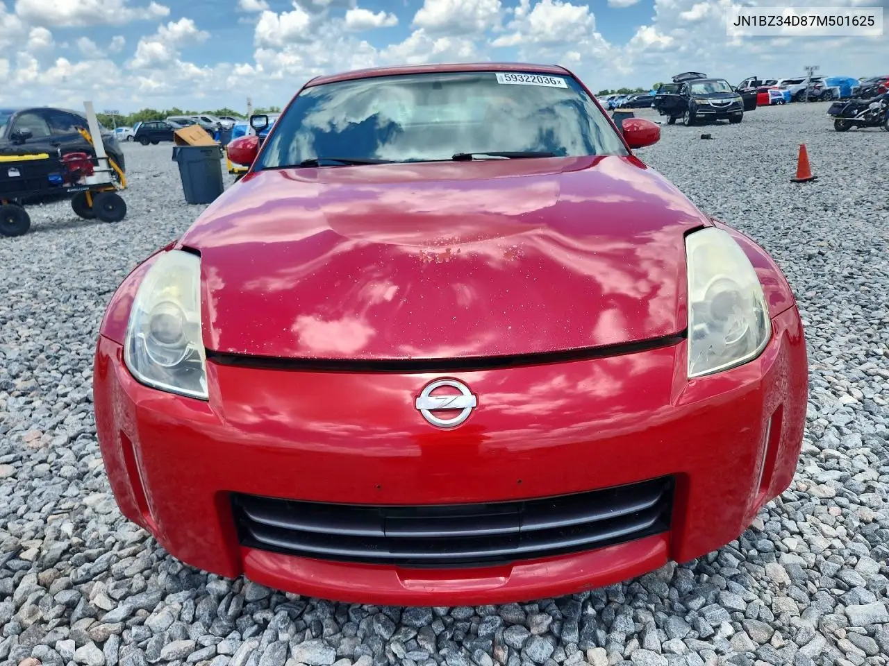 2007 Nissan 350Z Coupe VIN: JN1BZ34D87M501625 Lot: 59322036