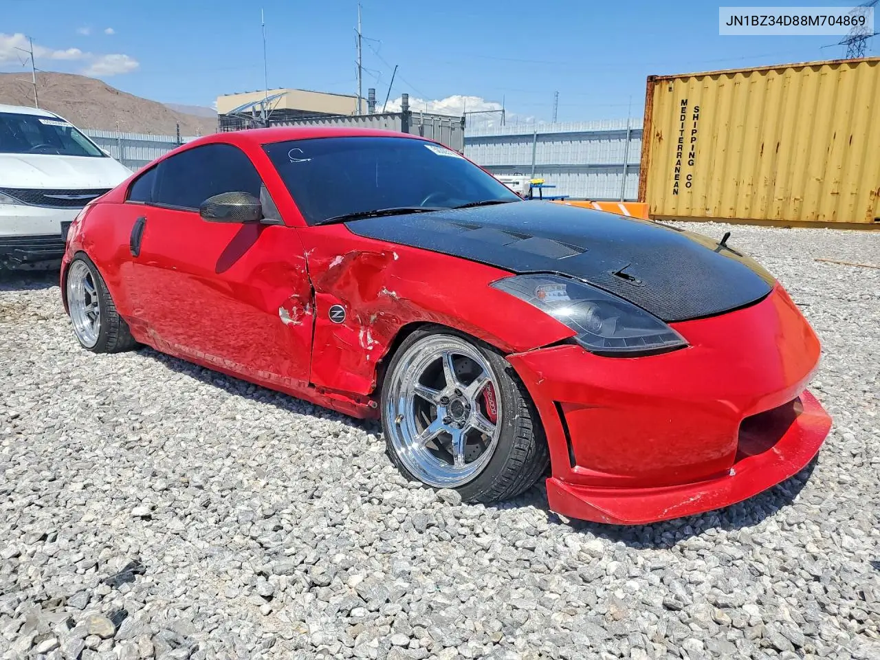 2008 Nissan 350Z Coupe VIN: JN1BZ34D88M704869 Lot: 50305126