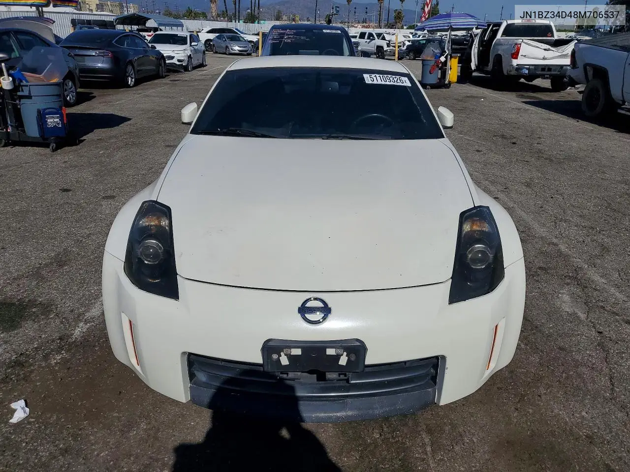 2008 Nissan 350Z Coupe VIN: JN1BZ34D48M706537 Lot: 51109326