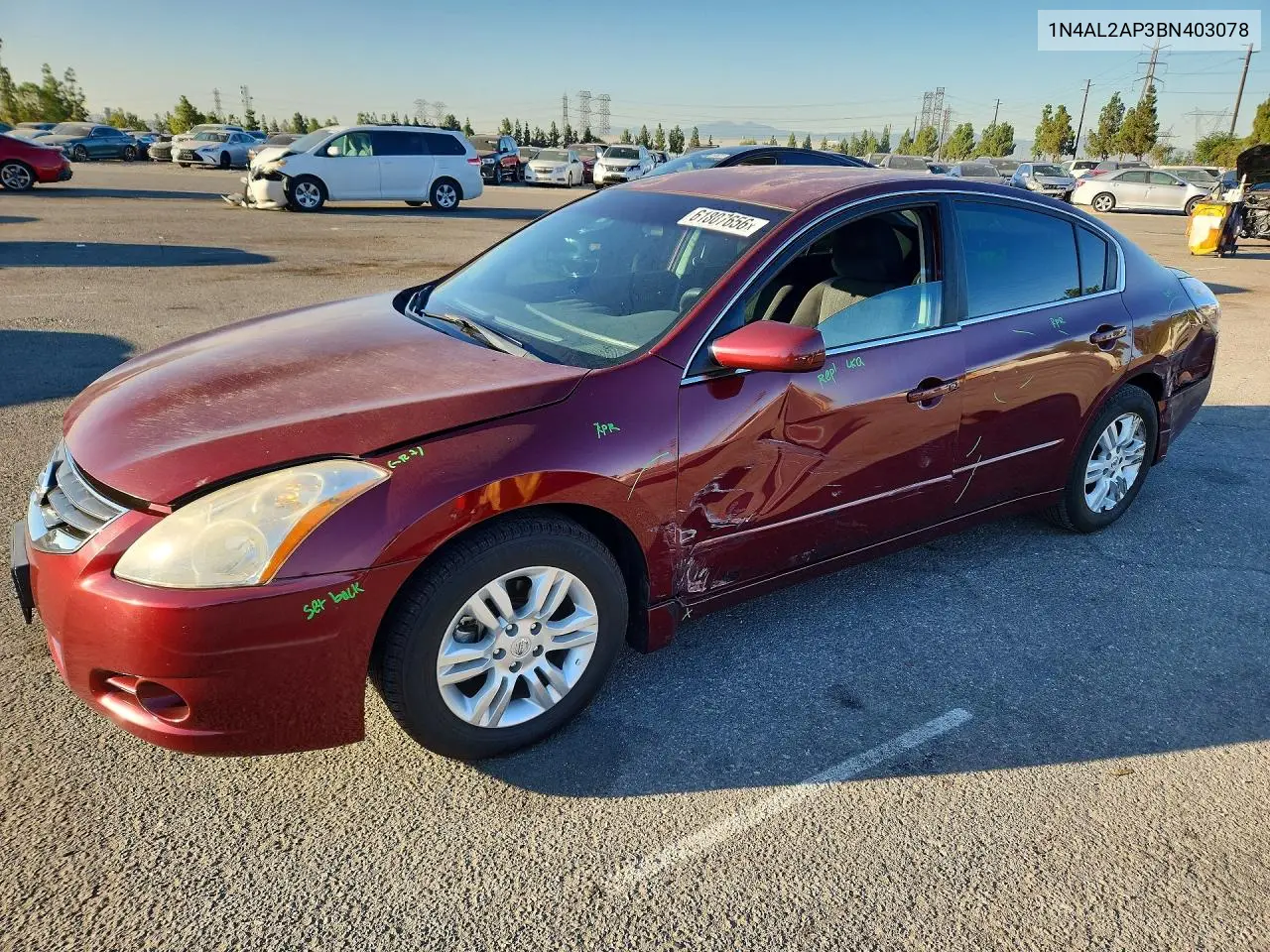 2011 Nissan Altima 2.5 VIN: 1N4AL2AP3BN403078 Lot: 61807656