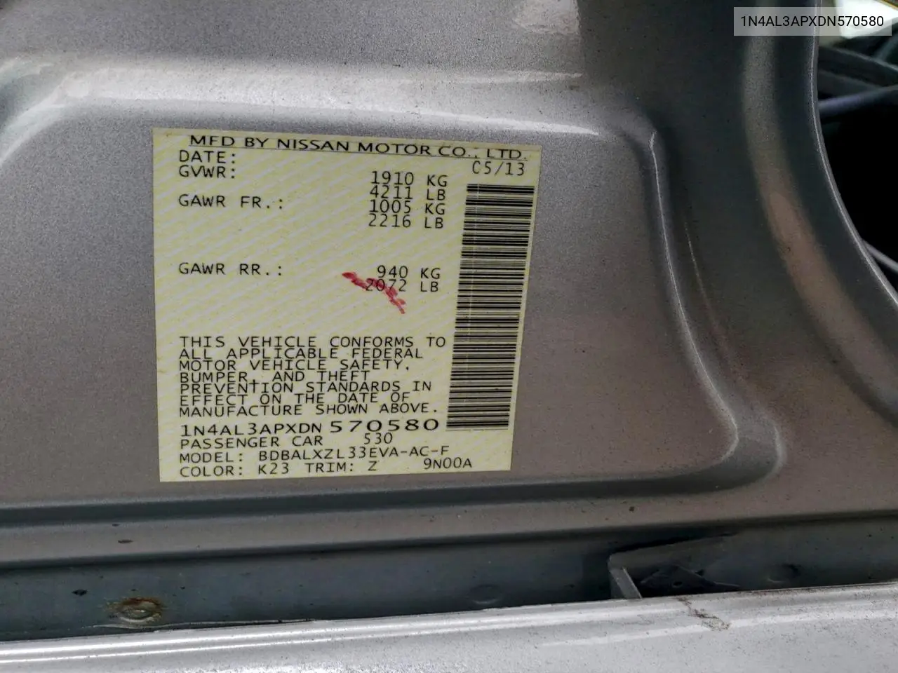 1N4AL3APXDN570580 2013 Niss Altima