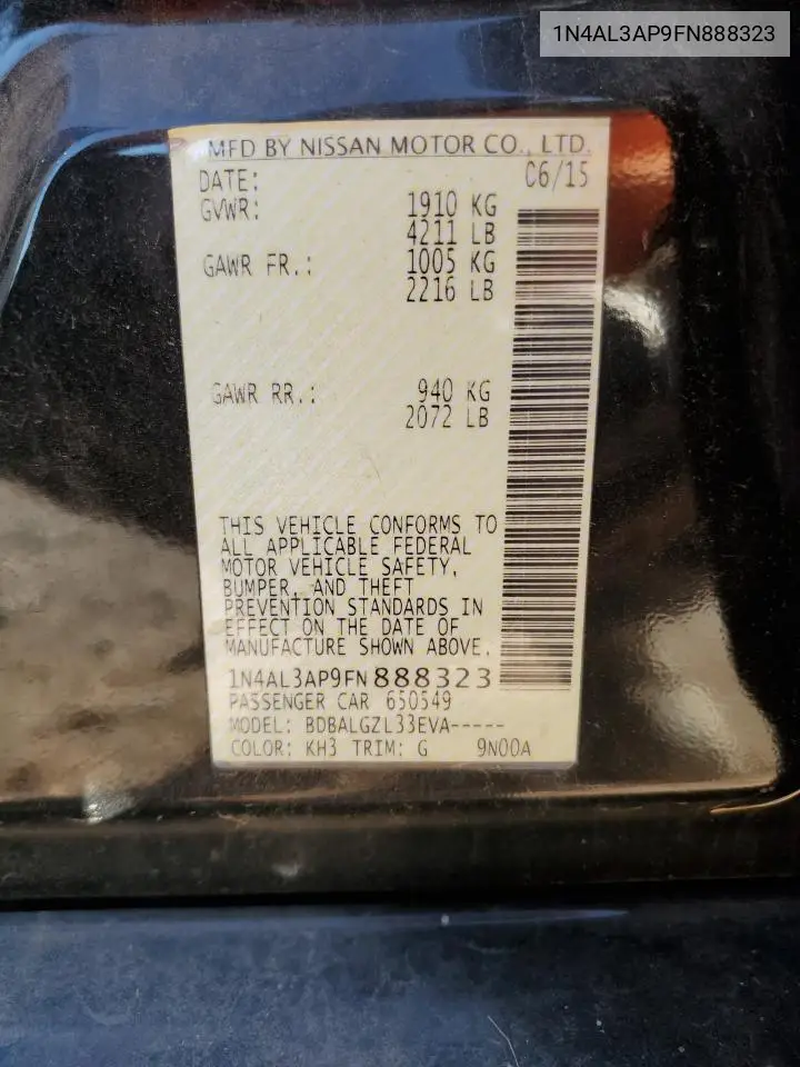 1N4AL3AP9FN888323 2015 Nissan Altima 2.5