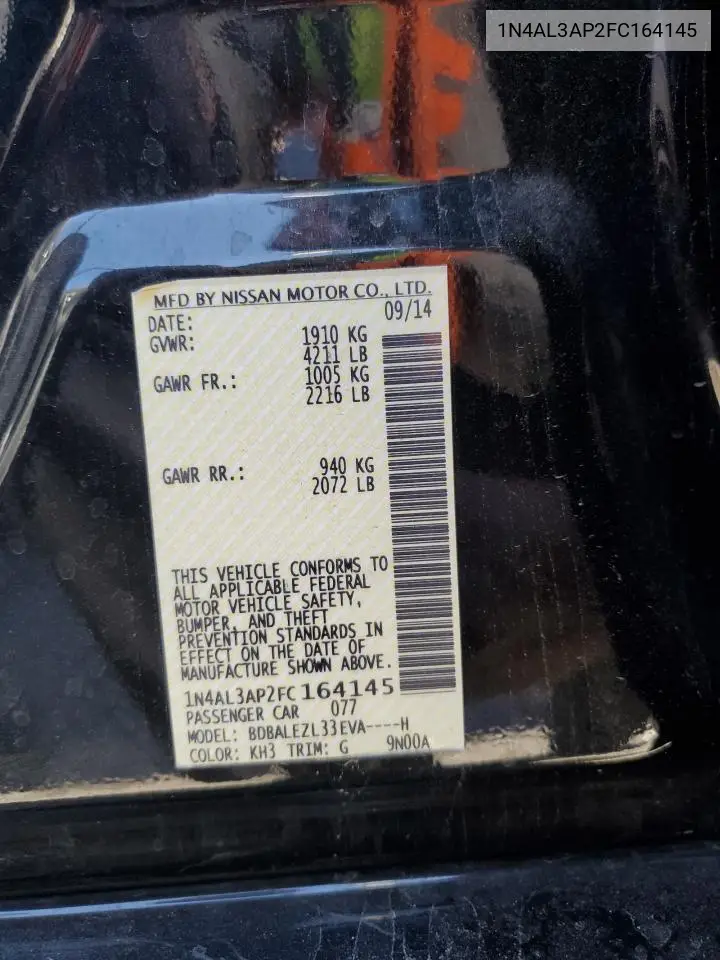 1N4AL3AP2FC164145 2015 Nissan Altima
