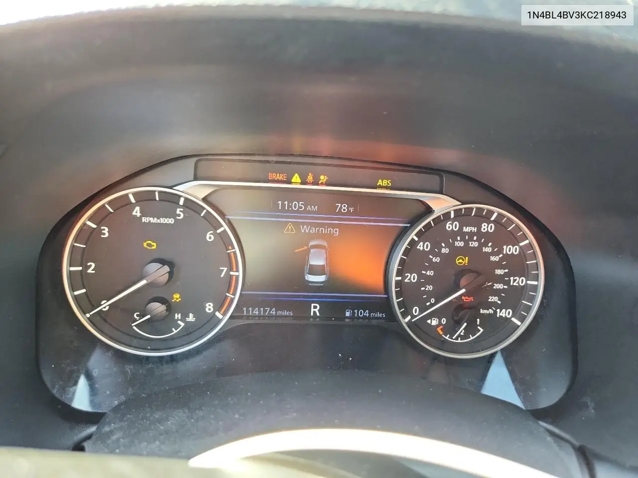 1N4BL4BV3KC218943 2019 Nissan Altima S