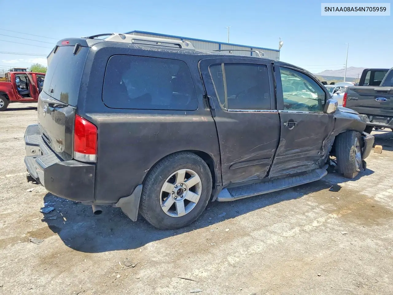 2004 Nissan Armada Se/Le VIN: 5N1AA08A54N705959 Lot: 59337426