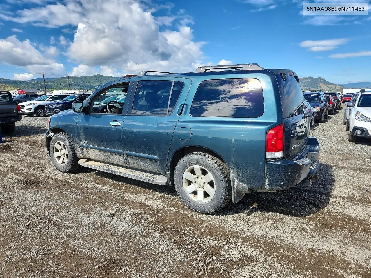 2006 Nissan Armada Se VIN: 5N1AA08B96N711453 Lot: 57255126
