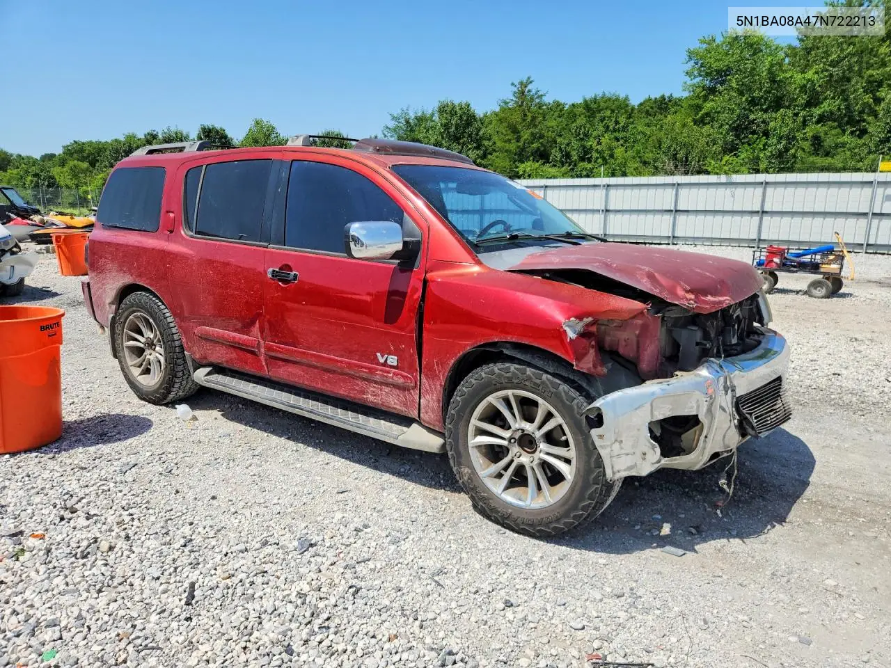 2007 Nissan Armada Se Ffv VIN: 5N1BA08A47N722213 Lot: 61957606