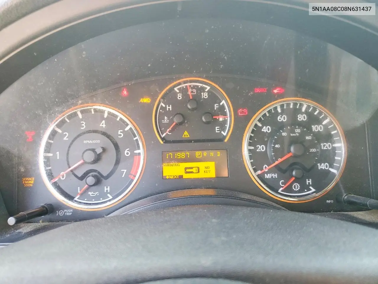 2008 Nissan Armada Se VIN: 5N1AA08C08N631437 Lot: 61664816