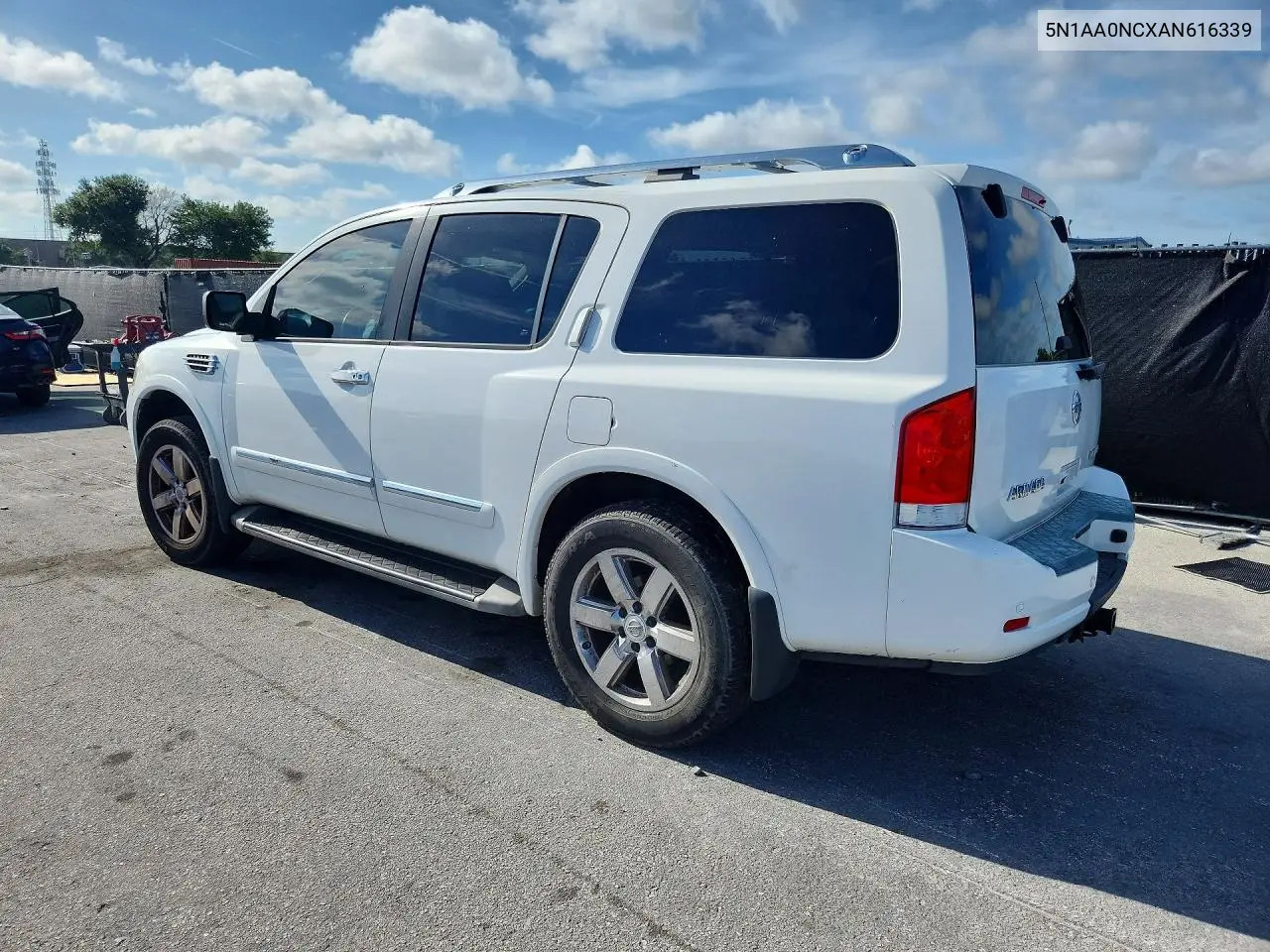 2010 Nissan Armada Se VIN: 5N1AA0NCXAN616339 Lot: 57382336