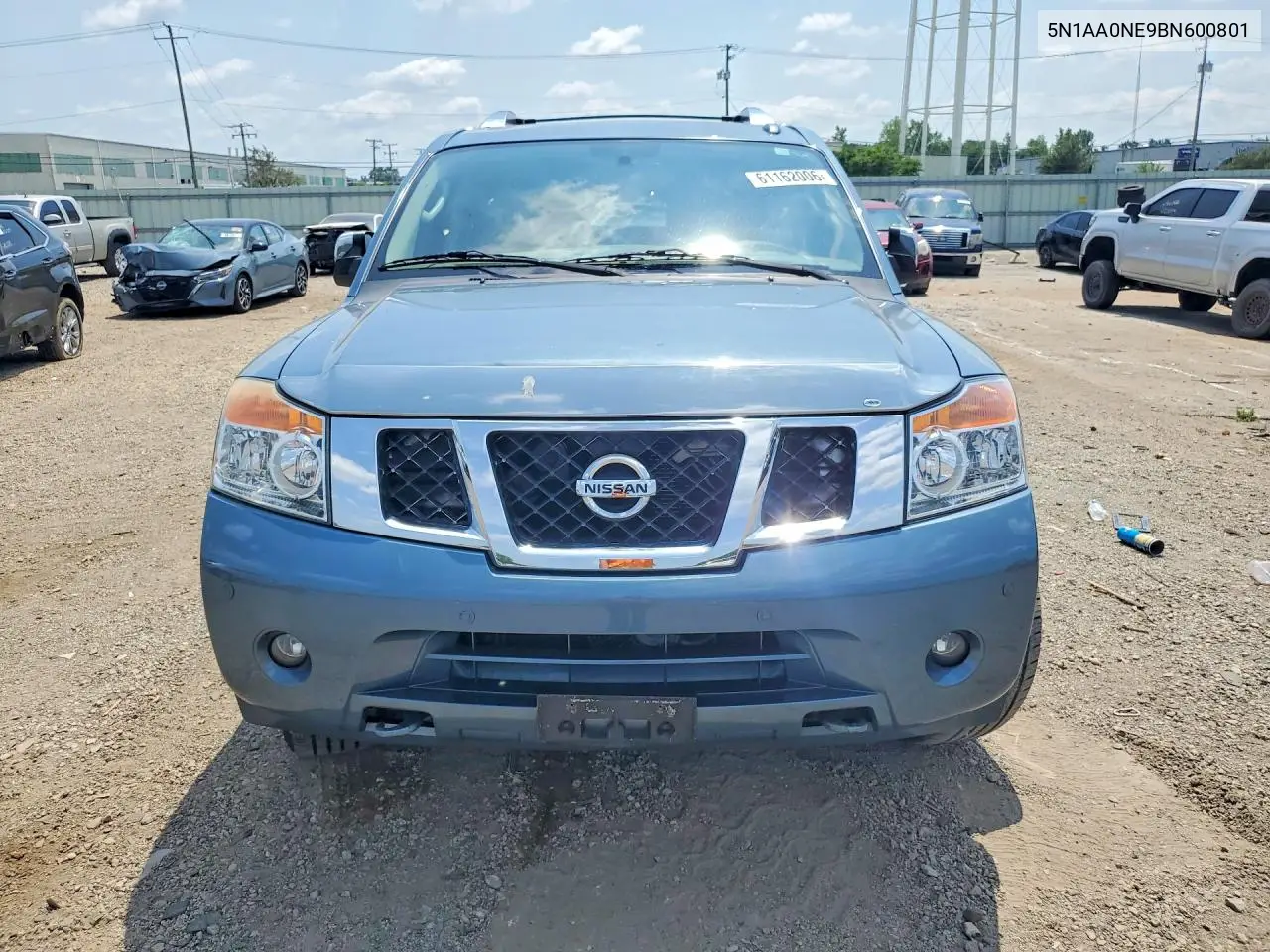 2011 Nissan Armada Platinum VIN: 5N1AA0NE9BN600801 Lot: 61162006