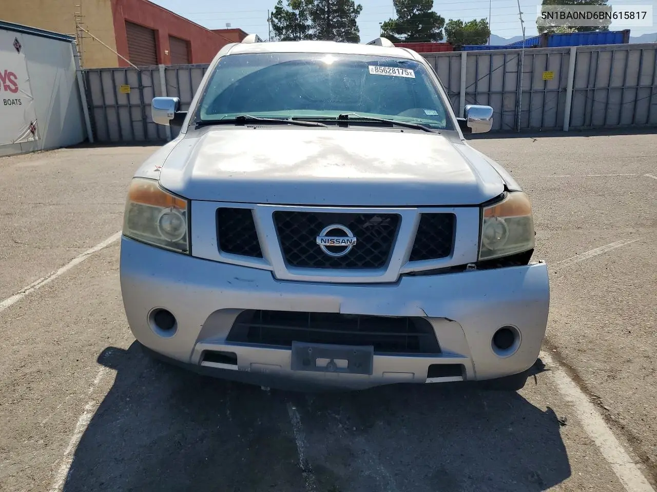 2011 Nissan Armada Sv VIN: 5N1BA0ND6BN615817 Lot: 85628175