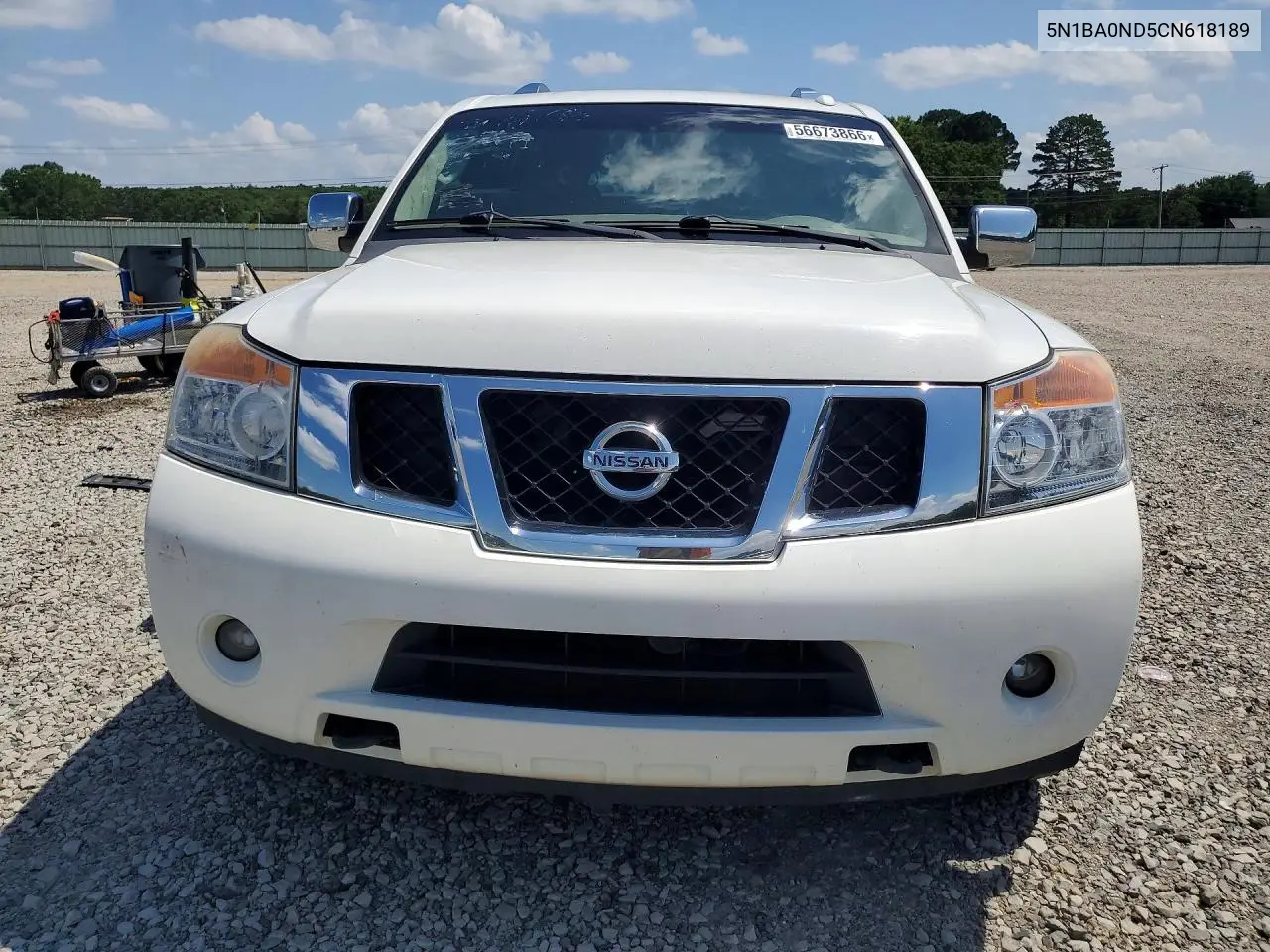2012 Nissan Armada Sv VIN: 5N1BA0ND5CN618189 Lot: 56673866