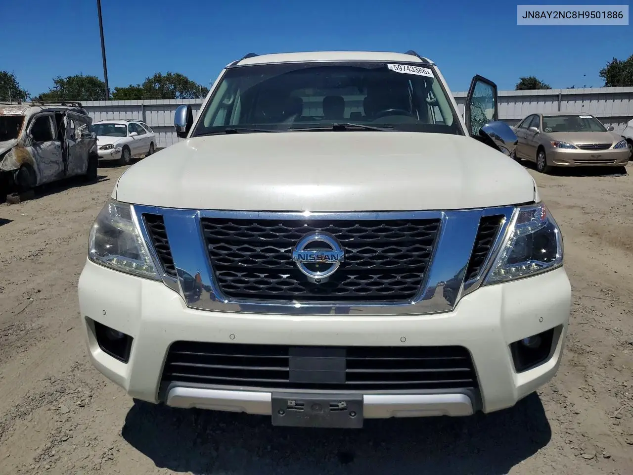 2017 Nissan Armada Sl VIN: JN8AY2NC8H9501886 Lot: 59743386
