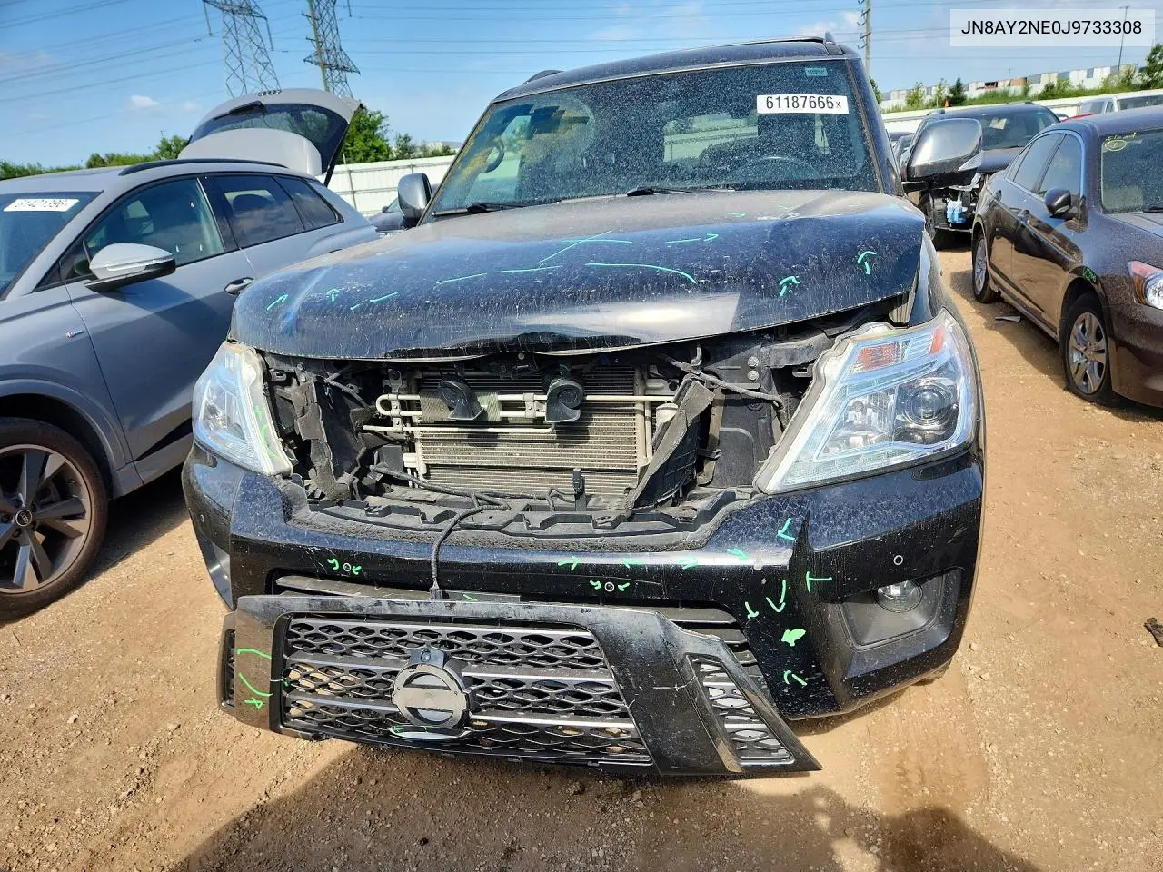 2018 Nissan Armada Platinum VIN: JN8AY2NE0J9733308 Lot: 61187666