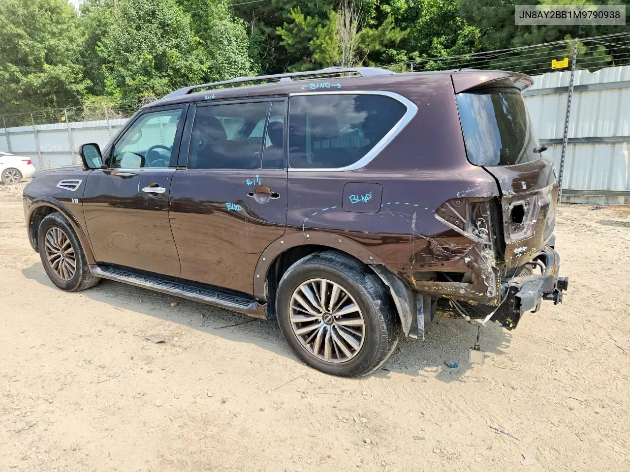 2021 Nissan Armada Sl VIN: JN8AY2BB1M9790938 Lot: 57658426