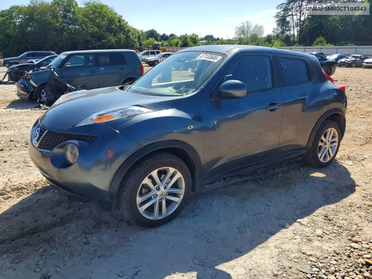 2012 Nissan Juke S VIN: JN8AF5MR0CT104343 Lot: 57133606
