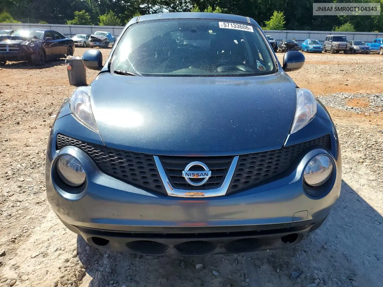 2012 Nissan Juke S VIN: JN8AF5MR0CT104343 Lot: 57133606