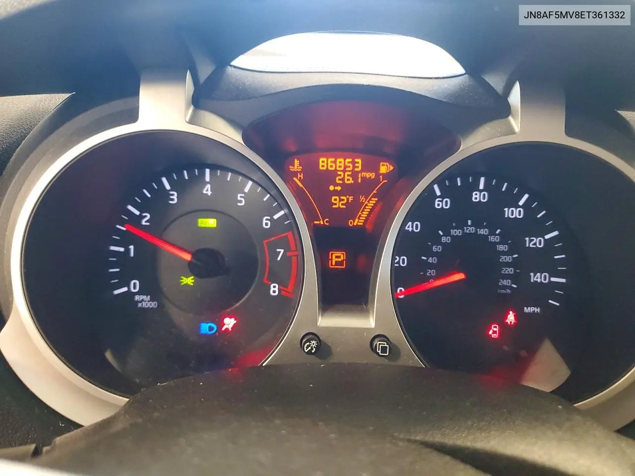 2014 Nissan Juke Sl VIN: JN8AF5MV8ET361332 Lot: 60481026