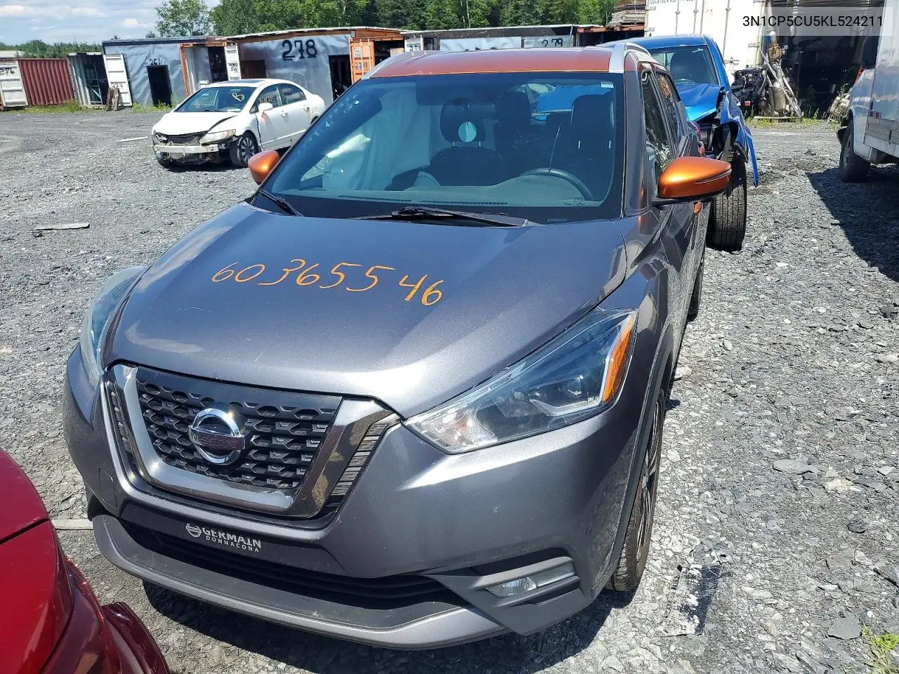 2019 Nissan Kicks S/Sr/Sv VIN: 3N1CP5CU5KL524211 Lot: 60365546
