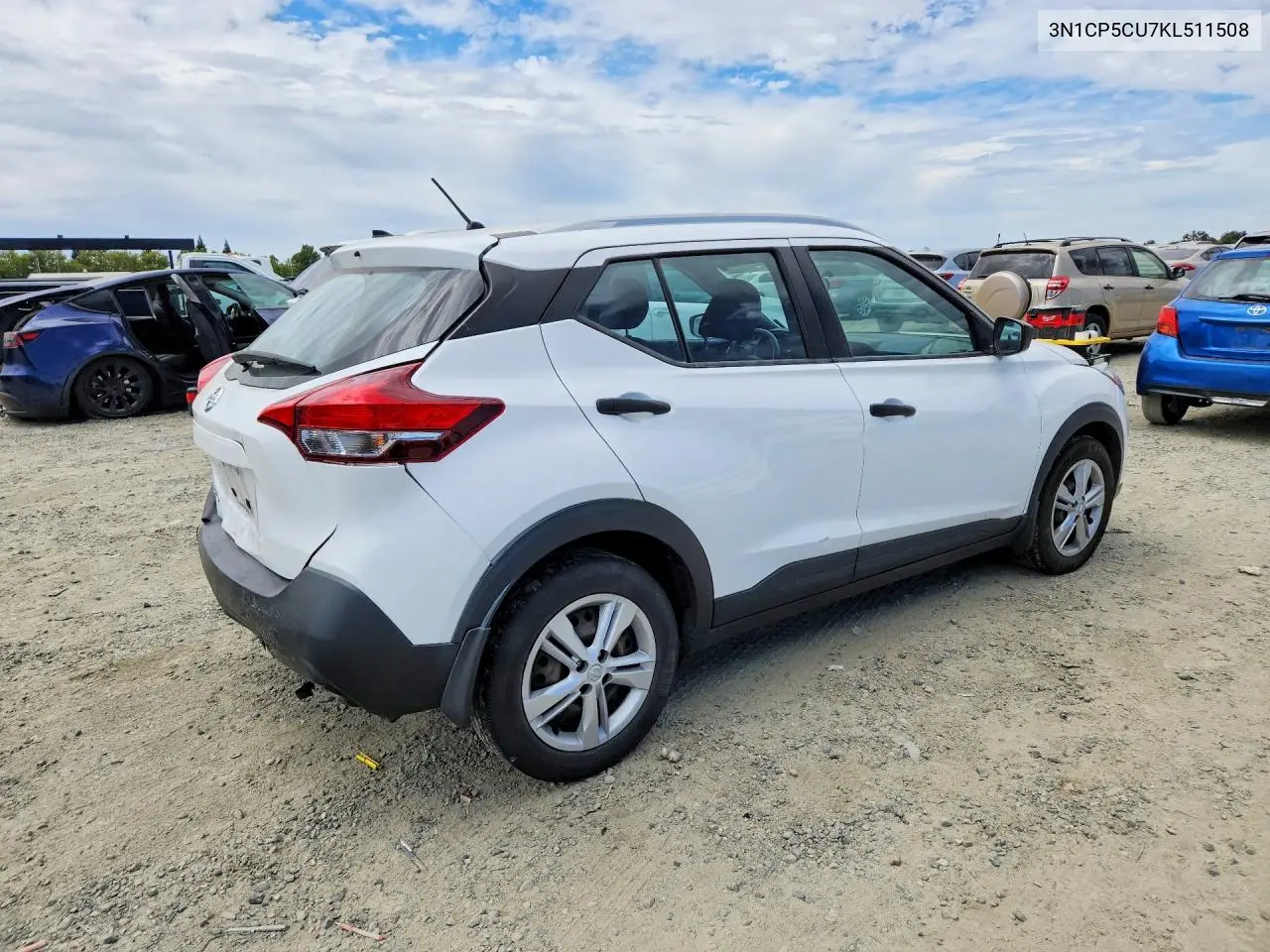 2019 Nissan Kicks S VIN: 3N1CP5CU7KL511508 Lot: 61216276