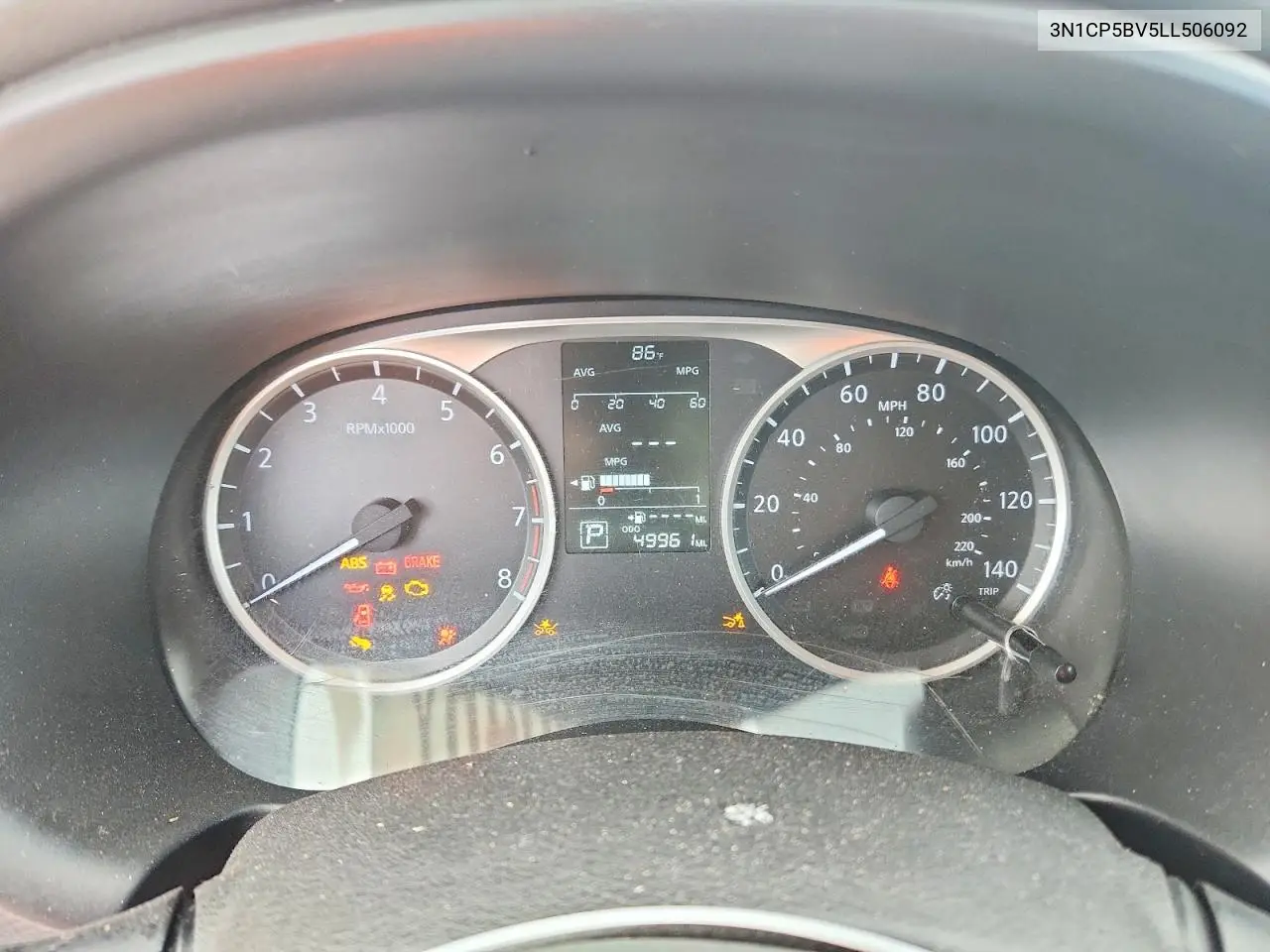 2020 Nissan Kicks S VIN: 3N1CP5BV5LL506092 Lot: 61163646