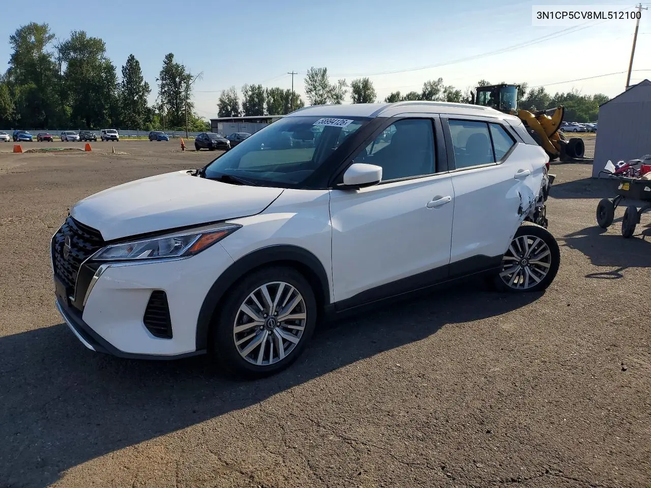 2021 Nissan Kicks Sv VIN: 3N1CP5CV8ML512100 Lot: 58994126