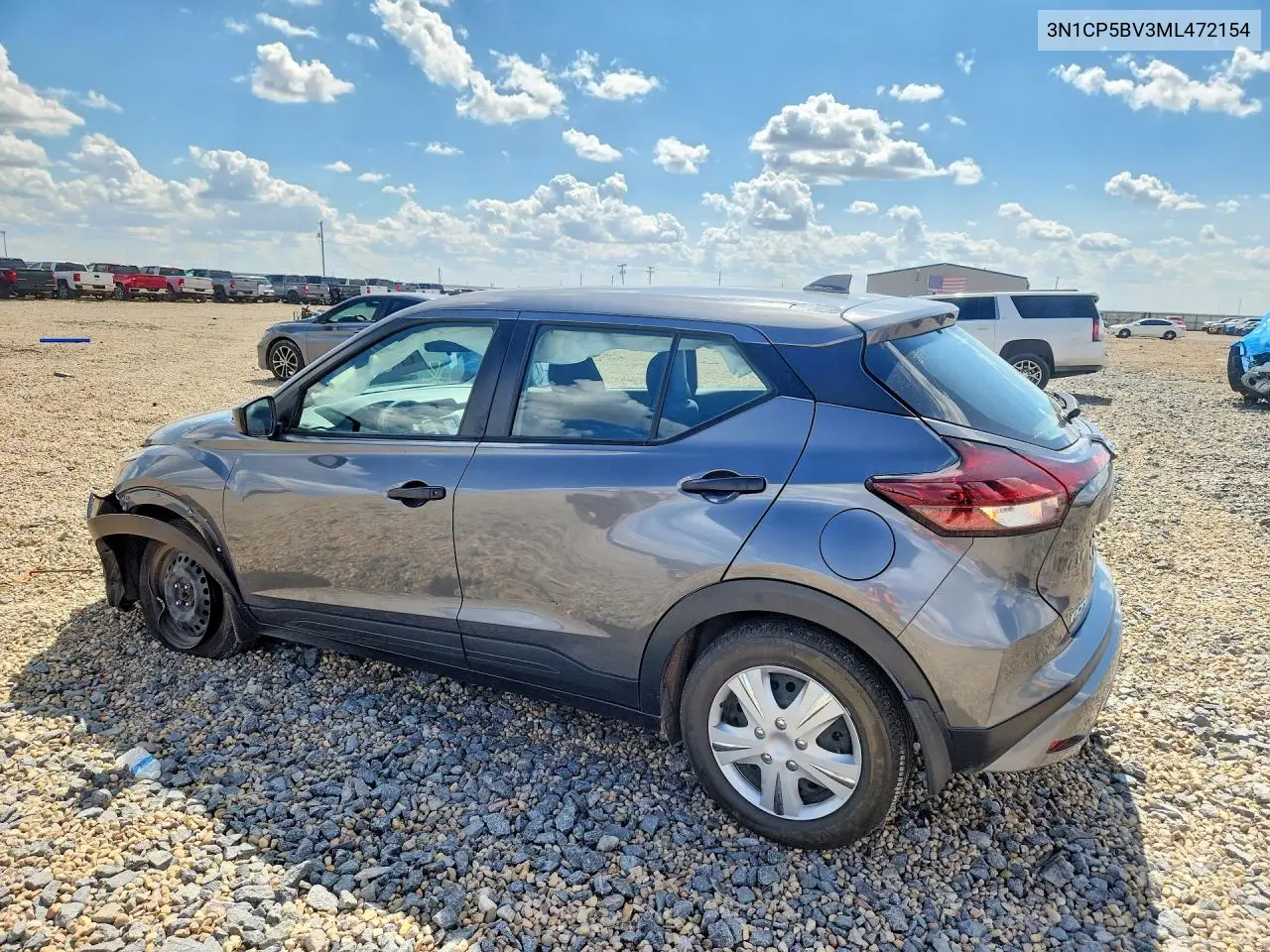 2021 Nissan Kicks S VIN: 3N1CP5BV3ML472154 Lot: 61528056