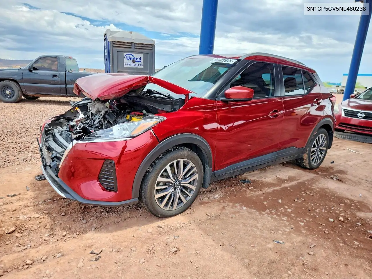 2022 Nissan Kicks Sv VIN: 3N1CP5CV5NL480238 Lot: 60882946