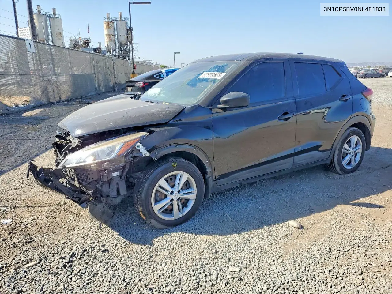 2022 Nissan Kicks S VIN: 3N1CP5BV0NL481833 Lot: 60998506
