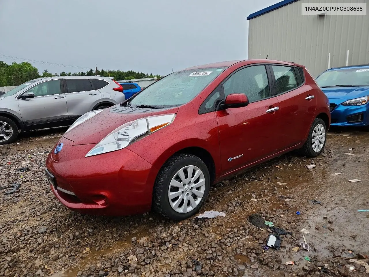 2015 Nissan Leaf S VIN: 1N4AZ0CP9FC308638 Lot: 55595726