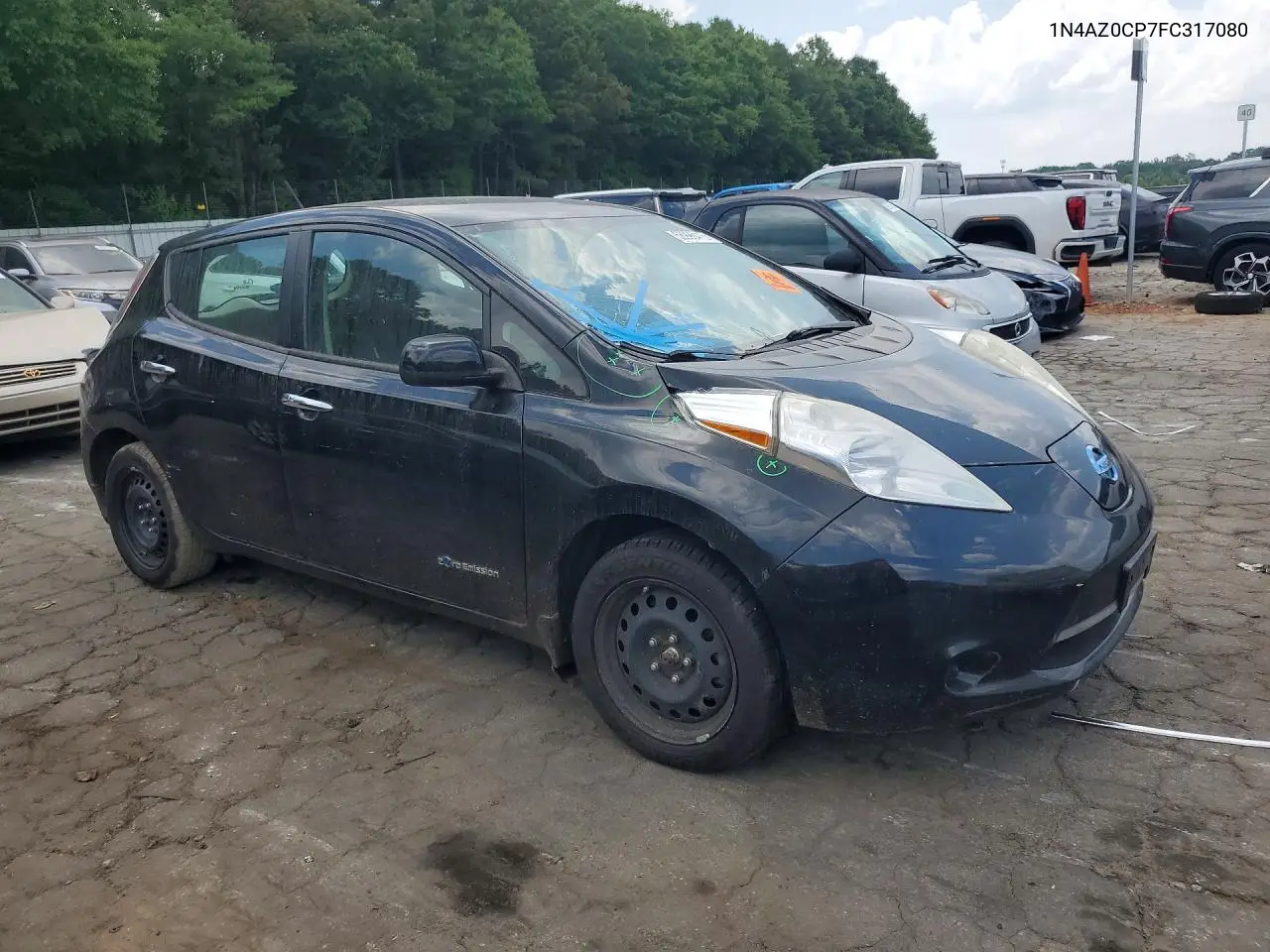 2015 Nissan Leaf S VIN: 1N4AZ0CP7FC317080 Lot: 58996416