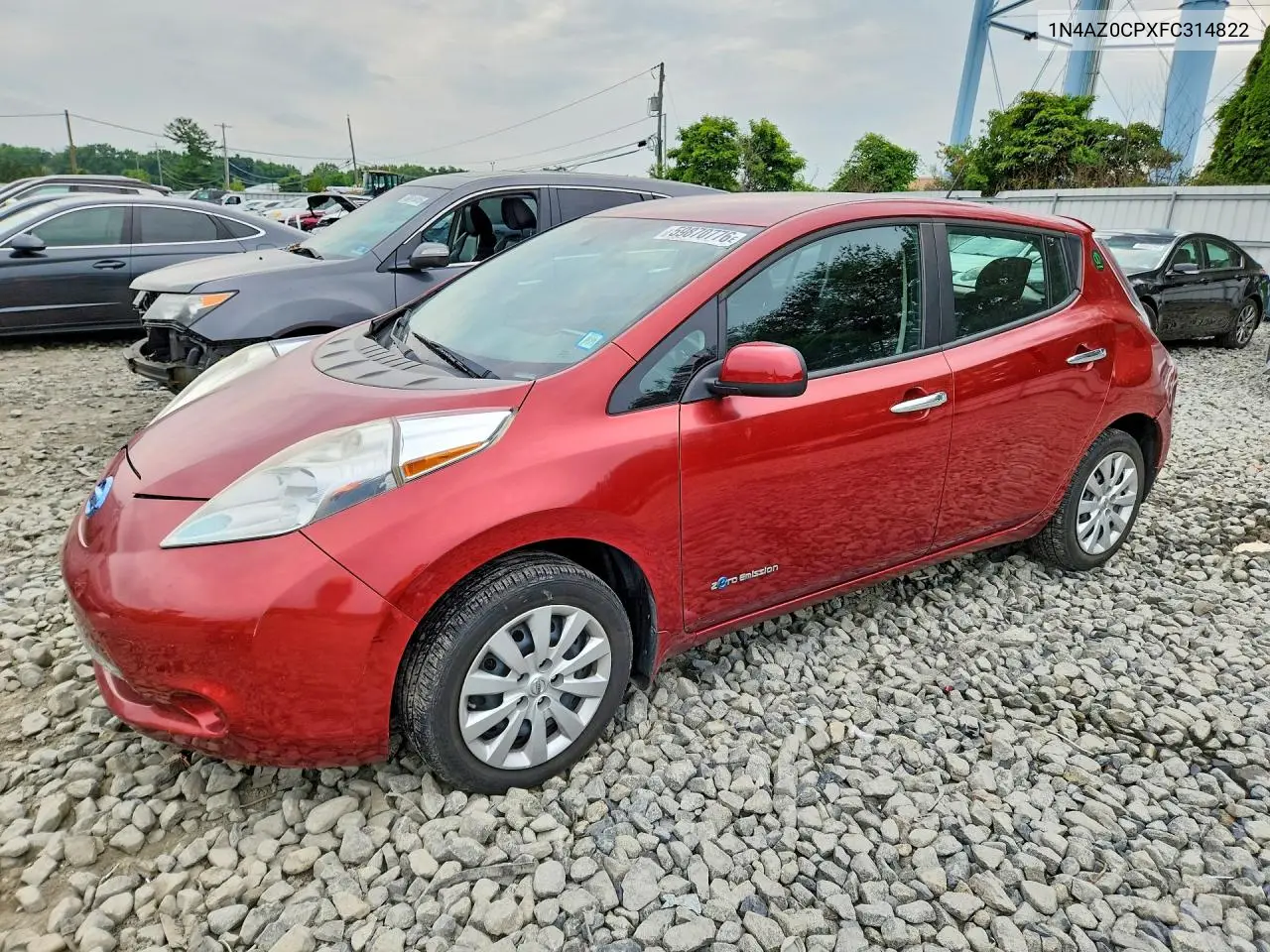 2015 Nissan Leaf S VIN: 1N4AZ0CPXFC314822 Lot: 59870776