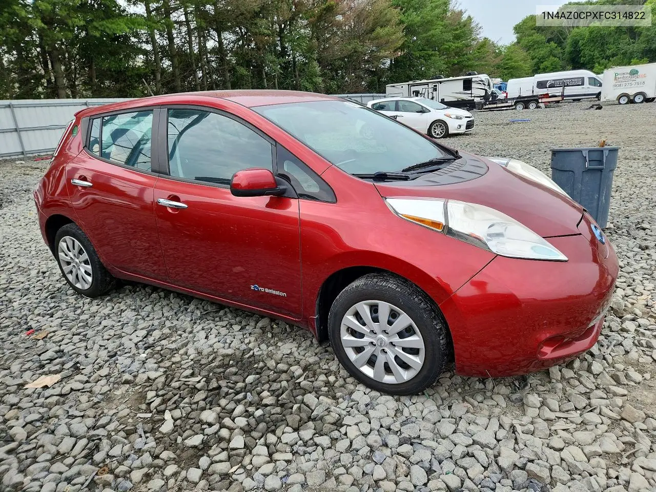 2015 Nissan Leaf S VIN: 1N4AZ0CPXFC314822 Lot: 59870776