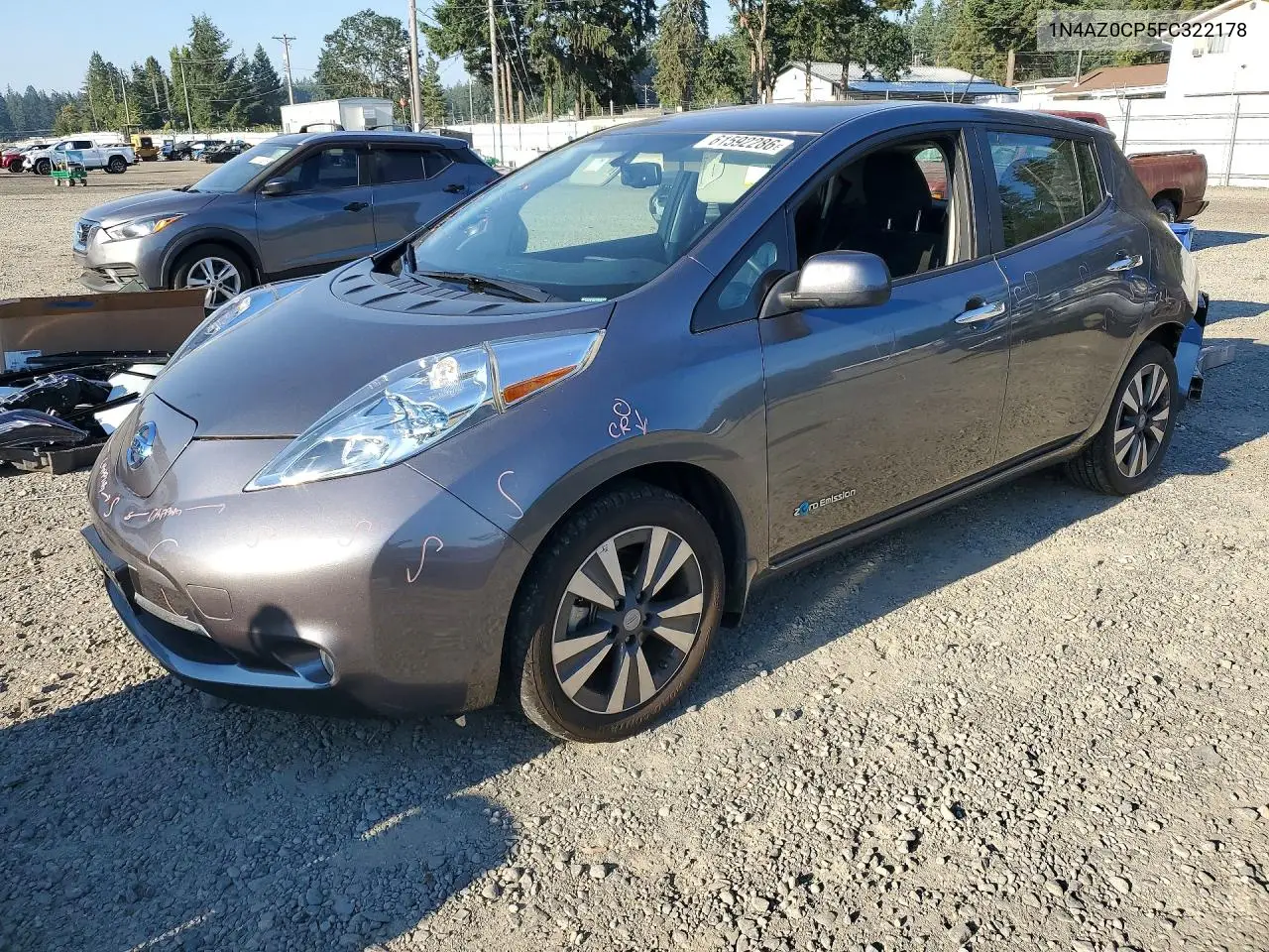2015 Nissan Leaf Sv VIN: 1N4AZ0CP5FC322178 Lot: 61592286
