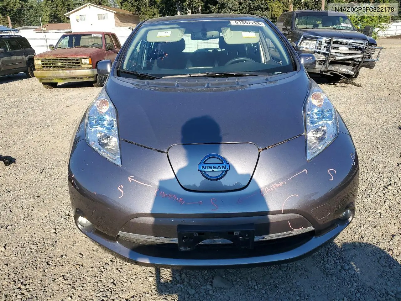 2015 Nissan Leaf Sv VIN: 1N4AZ0CP5FC322178 Lot: 61592286