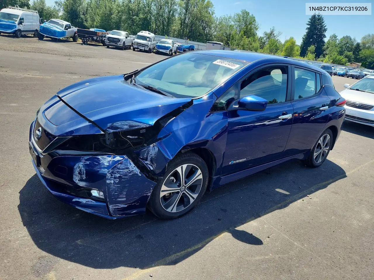 2019 Nissan Leaf Sv Plus VIN: 1N4BZ1CP7KC319206 Lot: 59872486