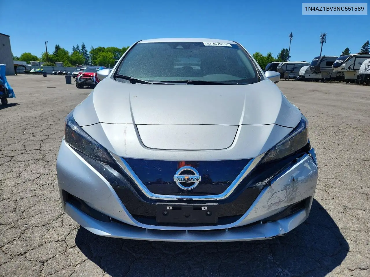 2022 Nissan Leaf S VIN: 1N4AZ1BV3NC551589 Lot: 57367536