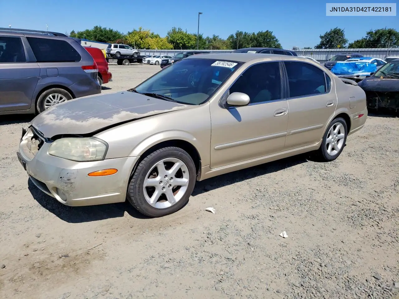 2002 Nissan Maxima Gxe VIN: JN1DA31D42T422181 Lot: 58792546