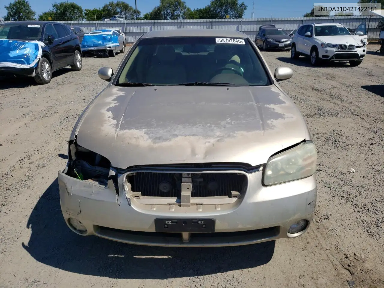 2002 Nissan Maxima Gxe VIN: JN1DA31D42T422181 Lot: 58792546