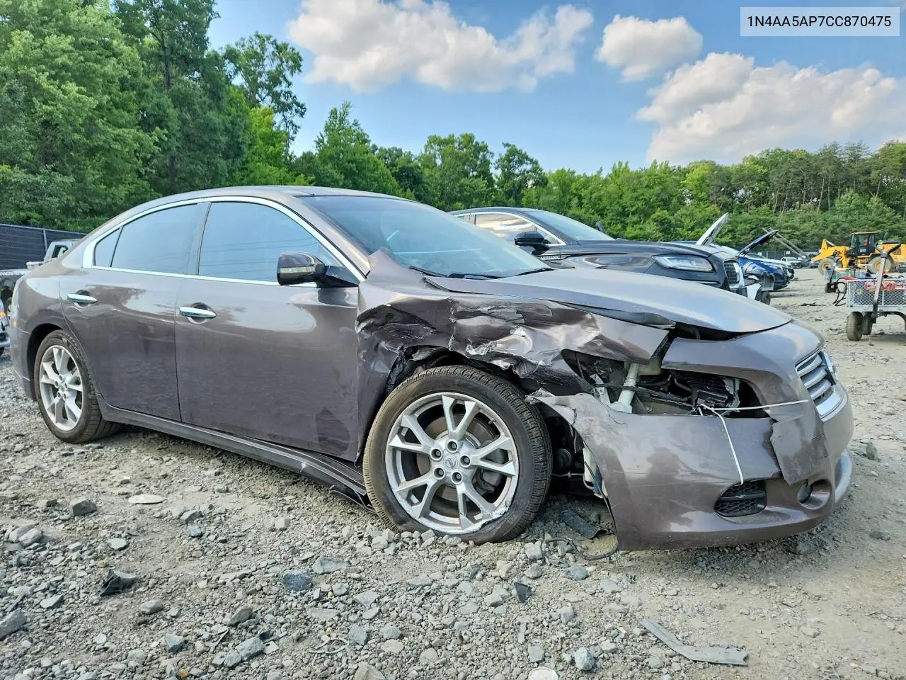 2012 Nissan Maxima 3.5 S VIN: 1N4AA5AP7CC870475 Lot: 61079686