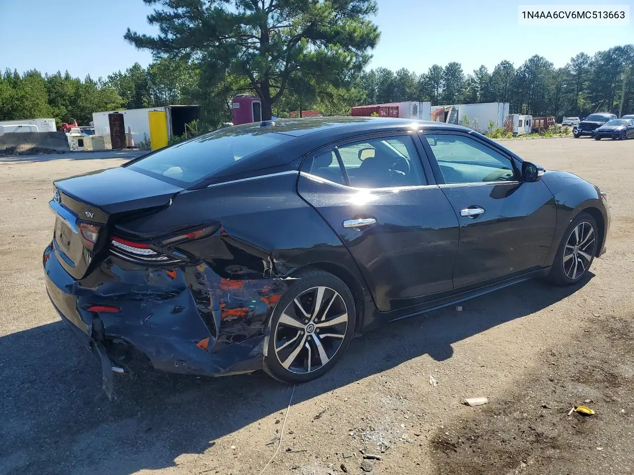 2021 Nissan Maxima Sv VIN: 1N4AA6CV6MC513663 Lot: 55801576