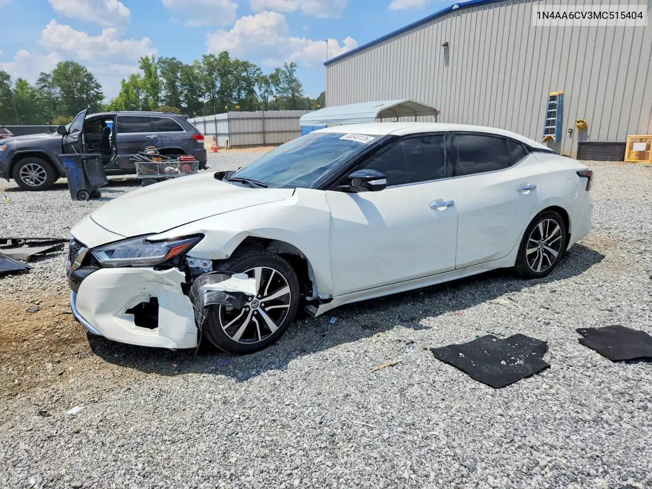 2021 Nissan Maxima Sv VIN: 1N4AA6CV3MC515404 Lot: 60840126