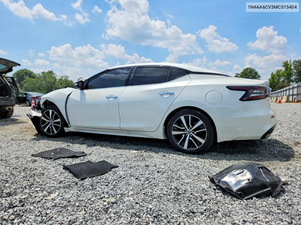 2021 Nissan Maxima Sv VIN: 1N4AA6CV3MC515404 Lot: 60840126