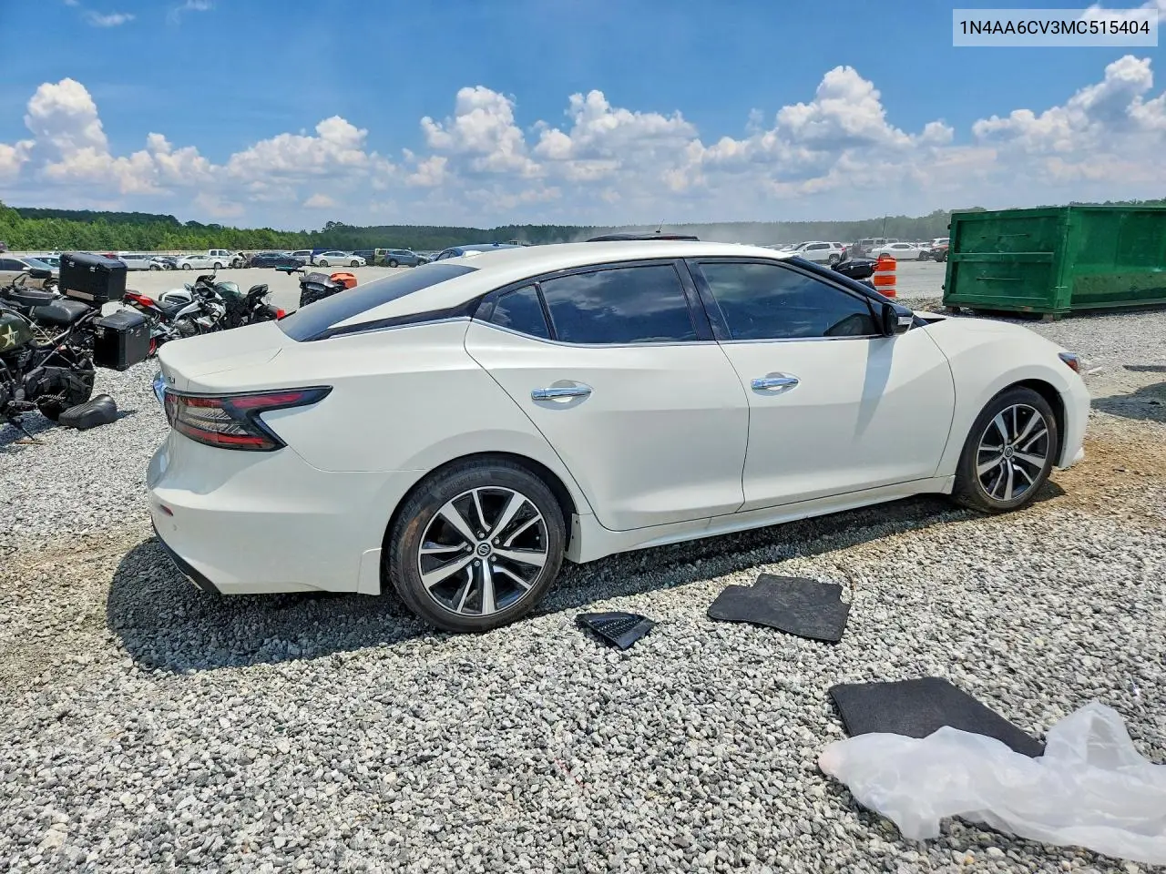 2021 Nissan Maxima Sv VIN: 1N4AA6CV3MC515404 Lot: 60840126