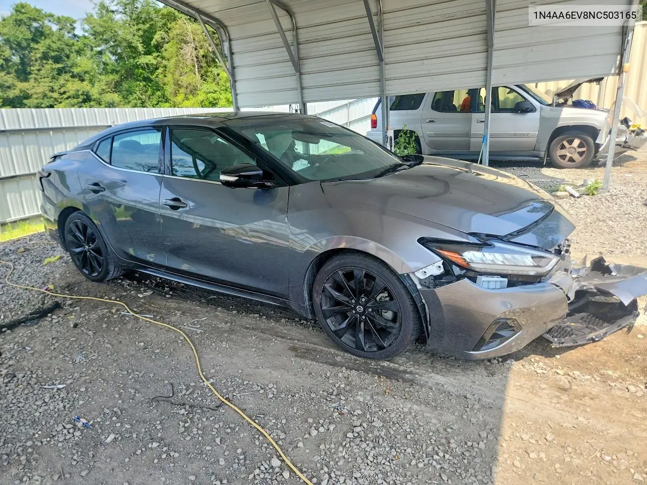 2022 Nissan Maxima Sr VIN: 1N4AA6EV8NC503165 Lot: 59340906
