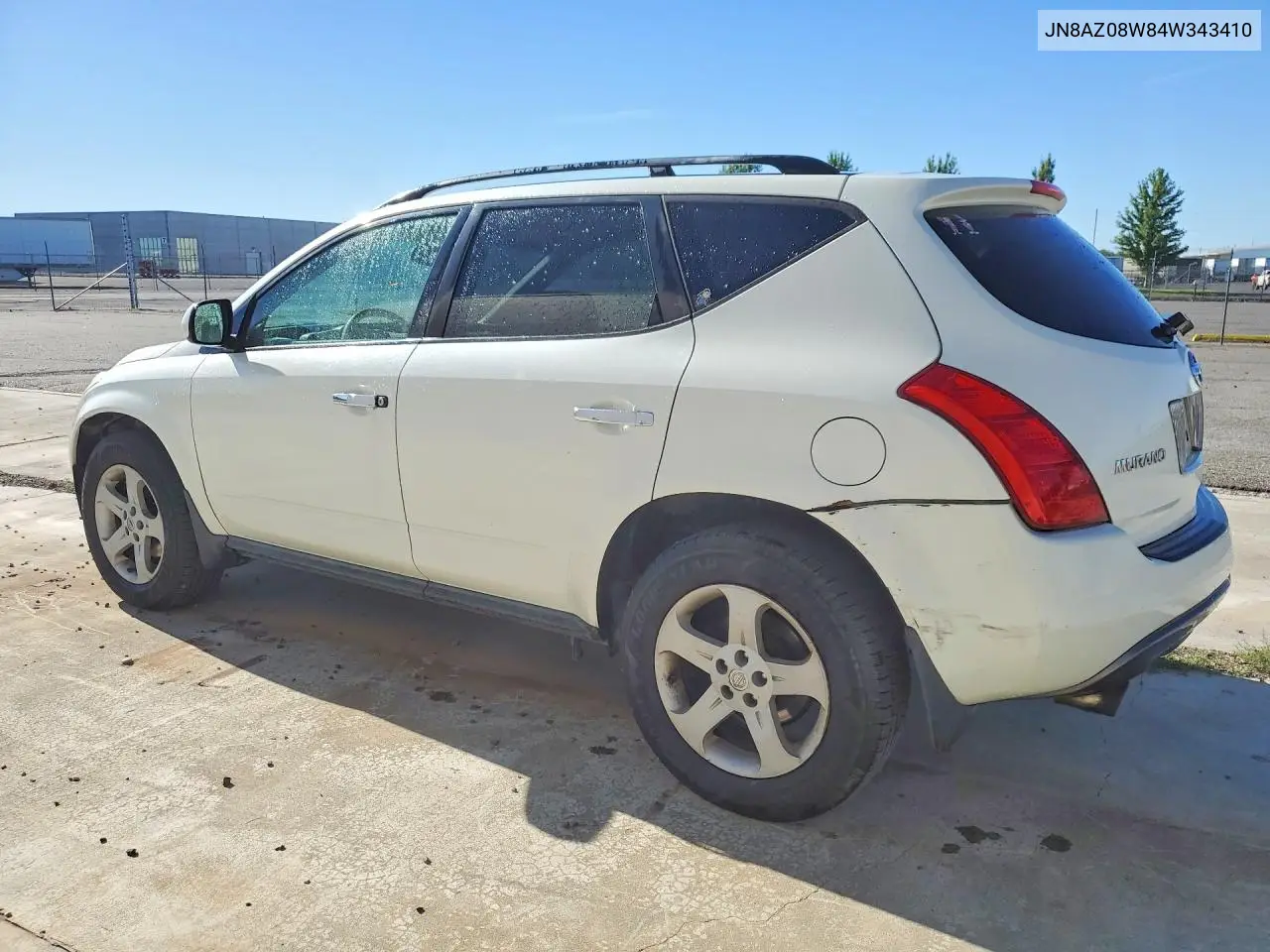 2004 Nissan Murano Sl VIN: JN8AZ08W84W343410 Lot: 57217696