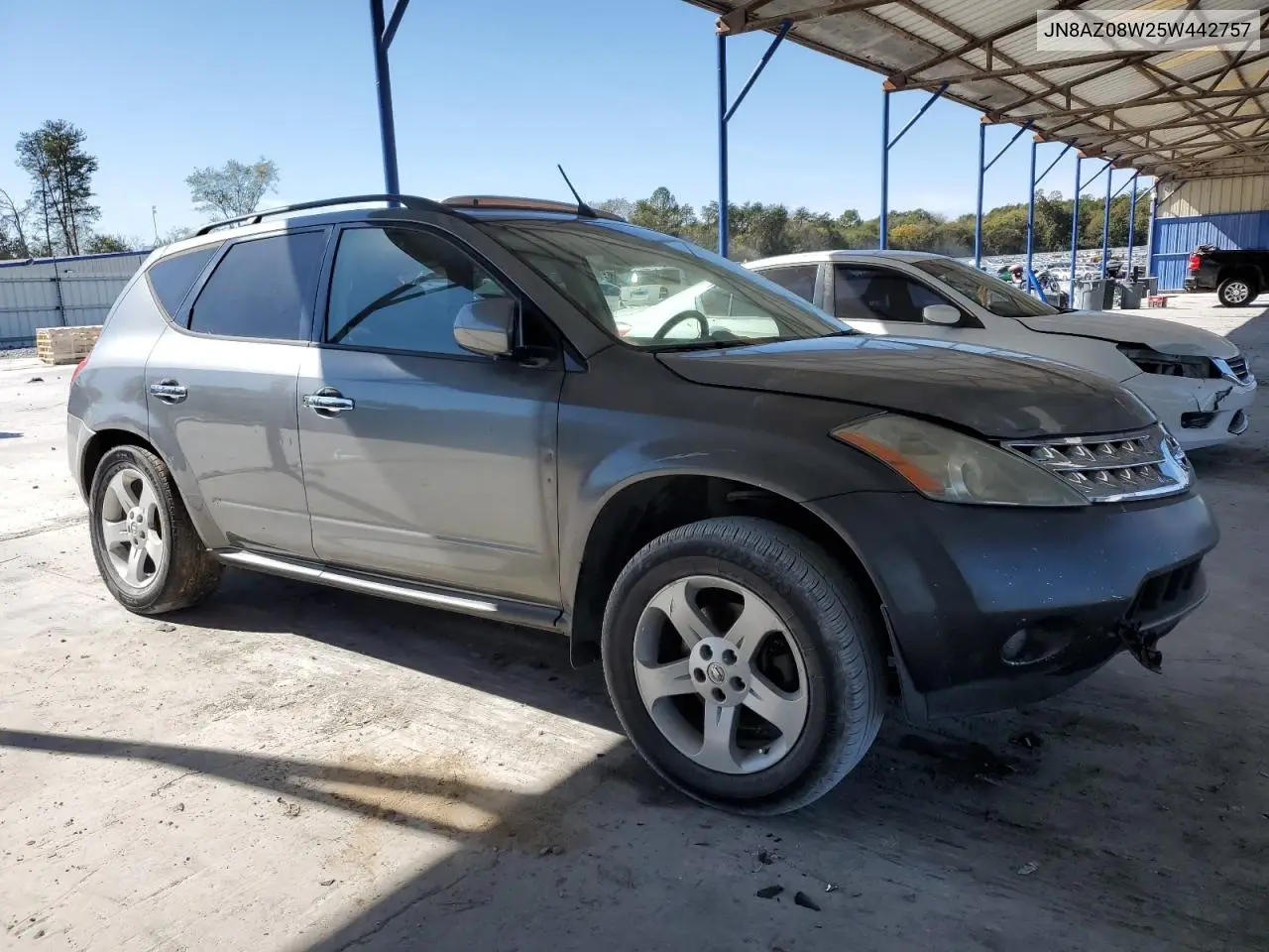 JN8AZ08W25W442757 2005 Nissan Murano Sl