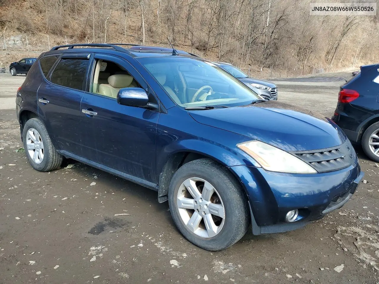 2006 Nissan Murano S VIN: JN8AZ08W66W550526 Lot: 47770256